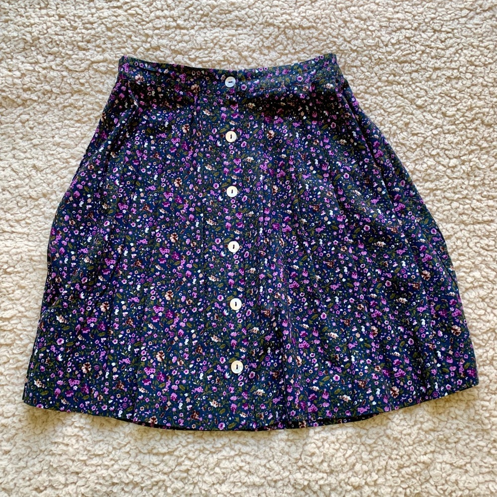 high waisted floral skirt